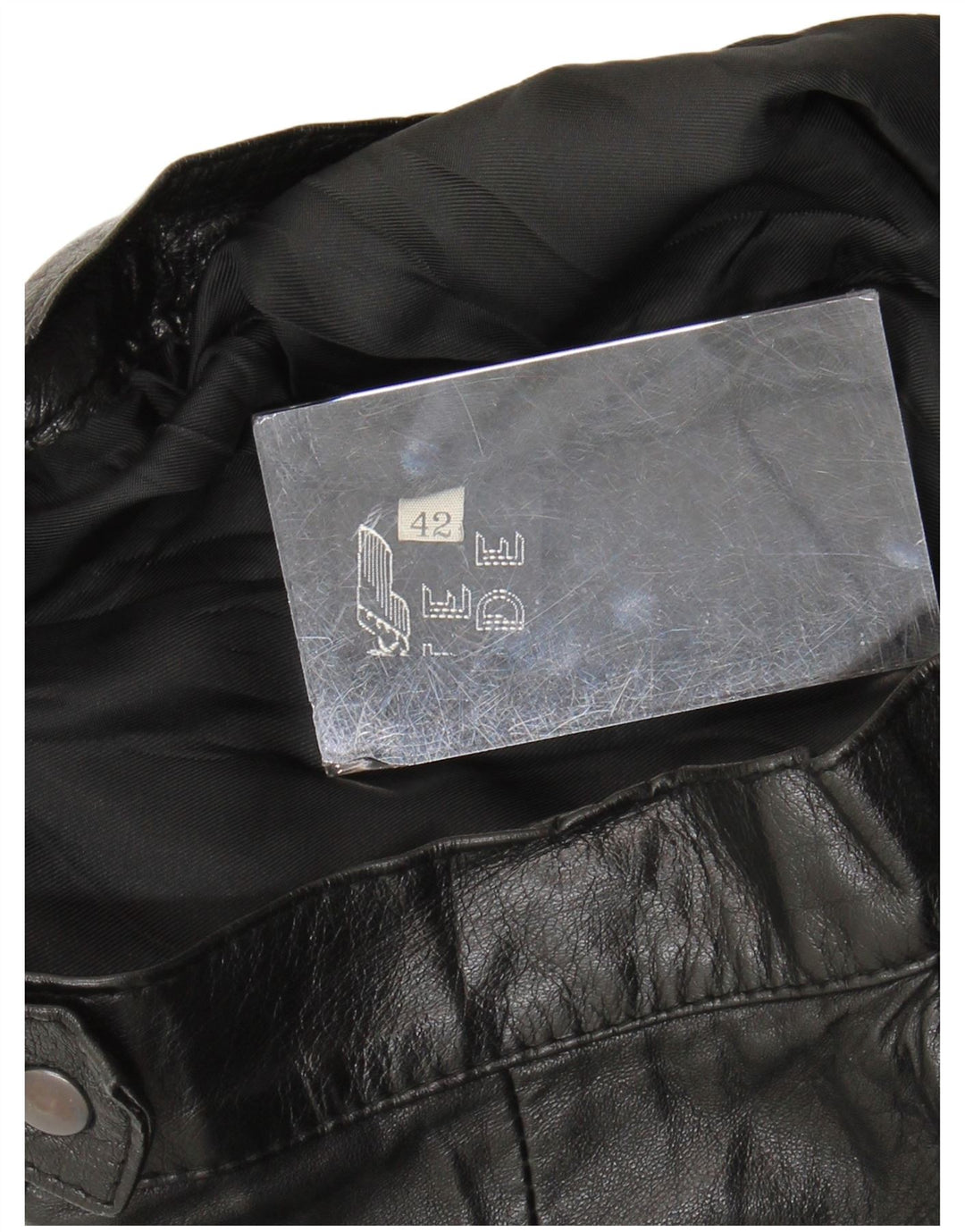 Vintage kvinders højtaljede lædernederdel IT 42 Medium W24 Sort