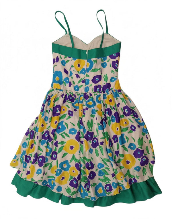 VERA MONT Dame Ærmeløs A-Line Kjole UK 8 Small White Floral