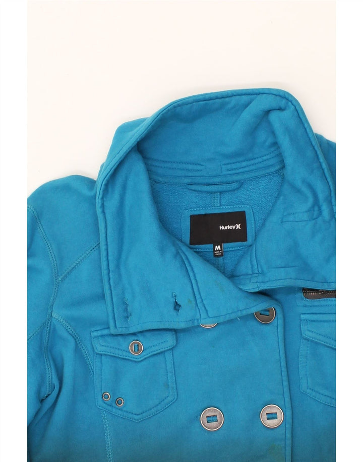 HURLEY Womens Utility Jacket UK 14 Medium Blue Colourblock Vintage Hurley and Second-Hand Hurley from Messina Hembry 