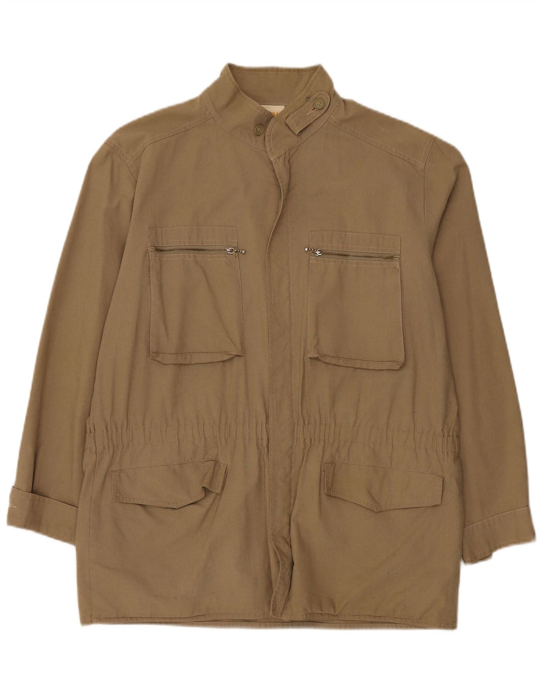 Vintage Herre Utility Jacket EU 48 Medium Khaki Cotton