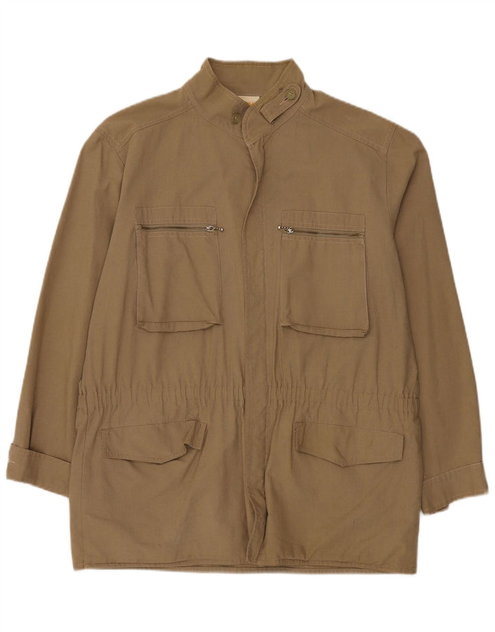 Vintage Herre Utility Jacket EU 48 Medium Khaki Cotton