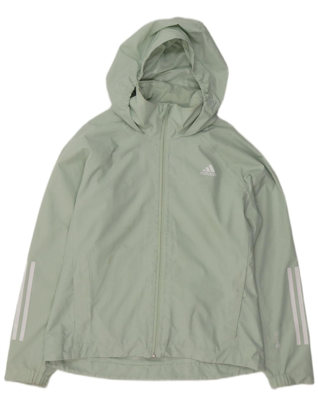 Adidas Dame Hætte Regnjakke UK 16/18 Stor Grøn Polyester