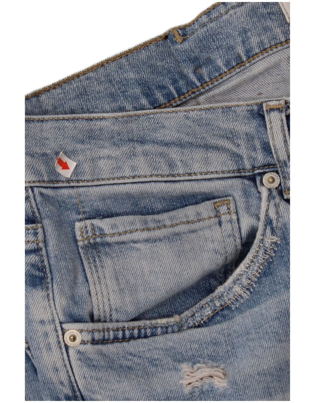 ZARA Mens Distressed Skinny Jeans EU 46 XL W36 L30 Blue Cotton