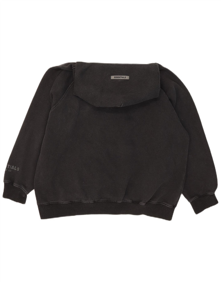 Essentials Dame grafisk oversized hættetrøje trøje UK 14 Stor sort bomuld