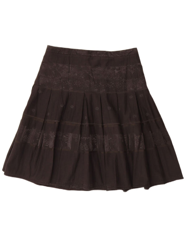 Esprit Womens Plisseret nederdel UK 16 Large W34 Black Floral Polyester