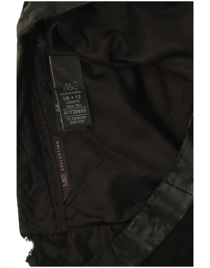 Marks & Spencer Dame Mini-nederdel UK 12 Medium W30 Black Argyle/Diamond