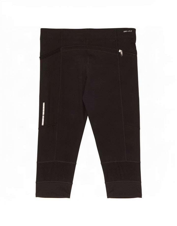 Nike Dame Dri Fit Capri Leggings UK 14 Medium Sort Polyester