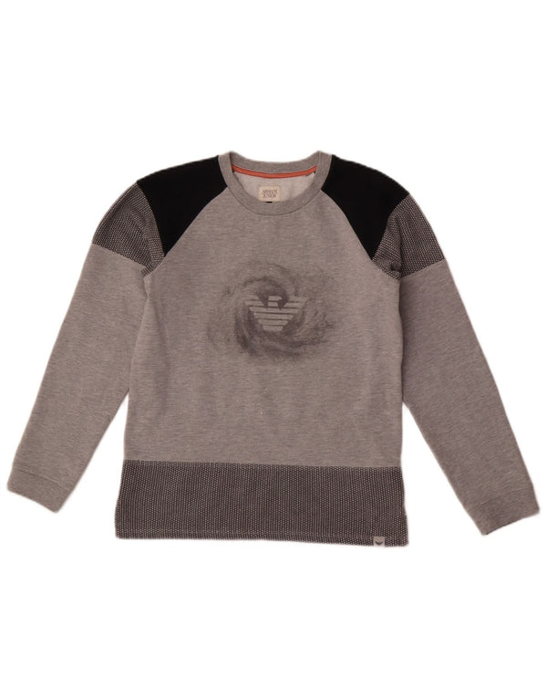 Armani Junior Piger Grafisk Sweatshirt Jumper 11-12 år Grå Colourblock