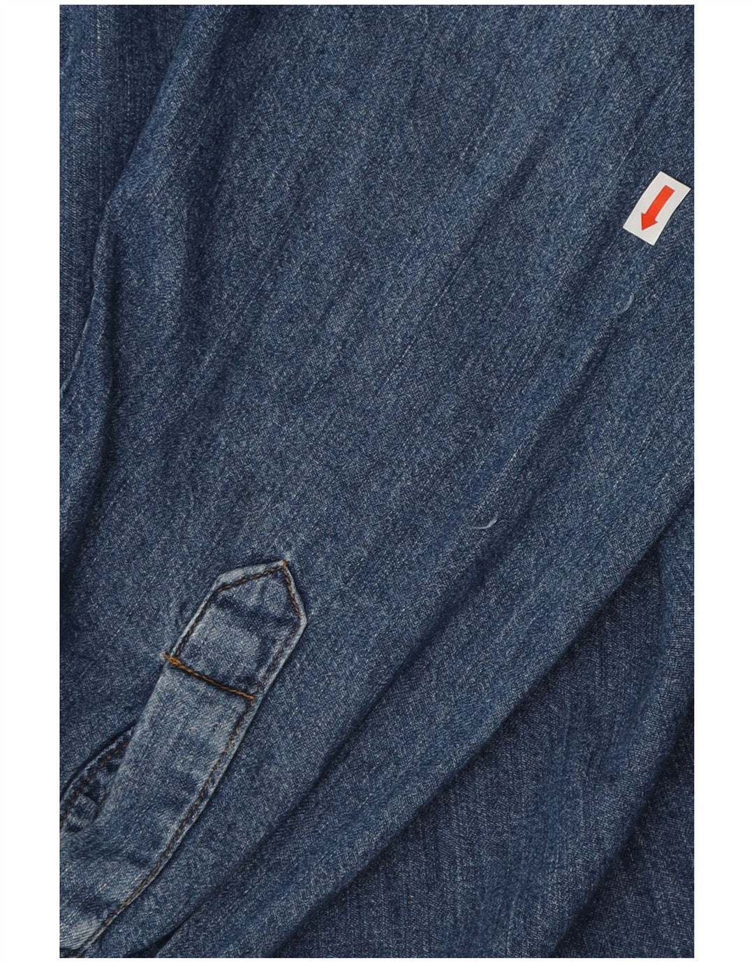 Riffel Herre Denim Skjorte Stor Blå Bomuld