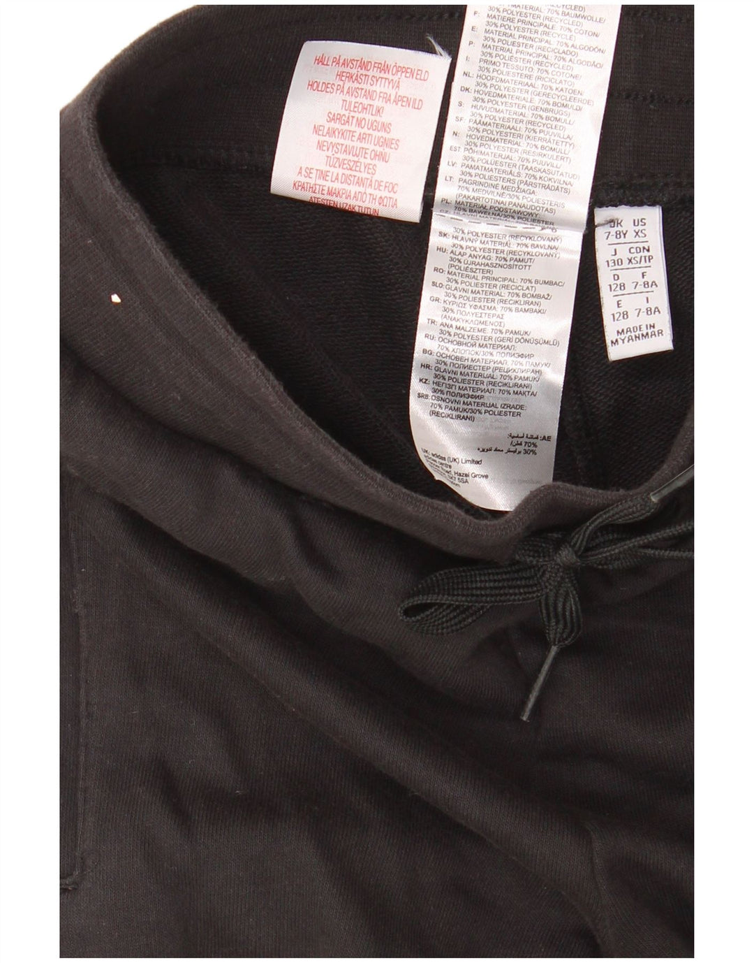 ADIDAS Træningsdragt til drenge Bukser Joggers 7-8 år Sort bomuld