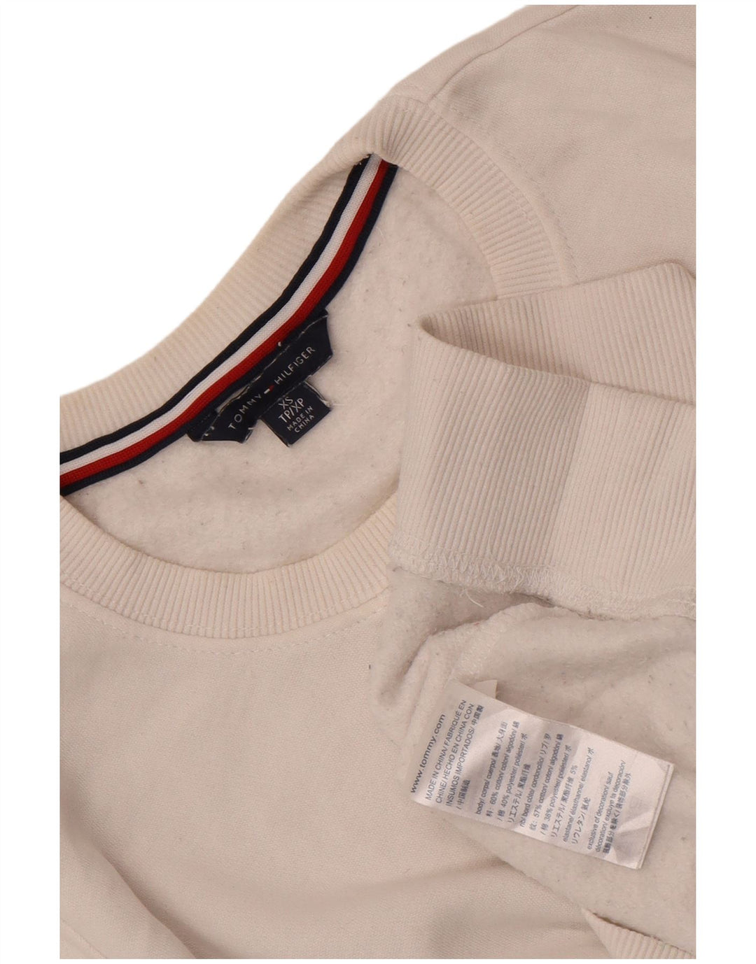 Tommy Hilfiger Herre Sweatshirt Jumper XS Hvid Bomuld