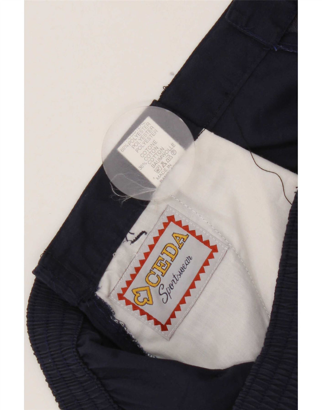Vintage Chino Shorts til mænd W30 Medium Navy Blue Polyester