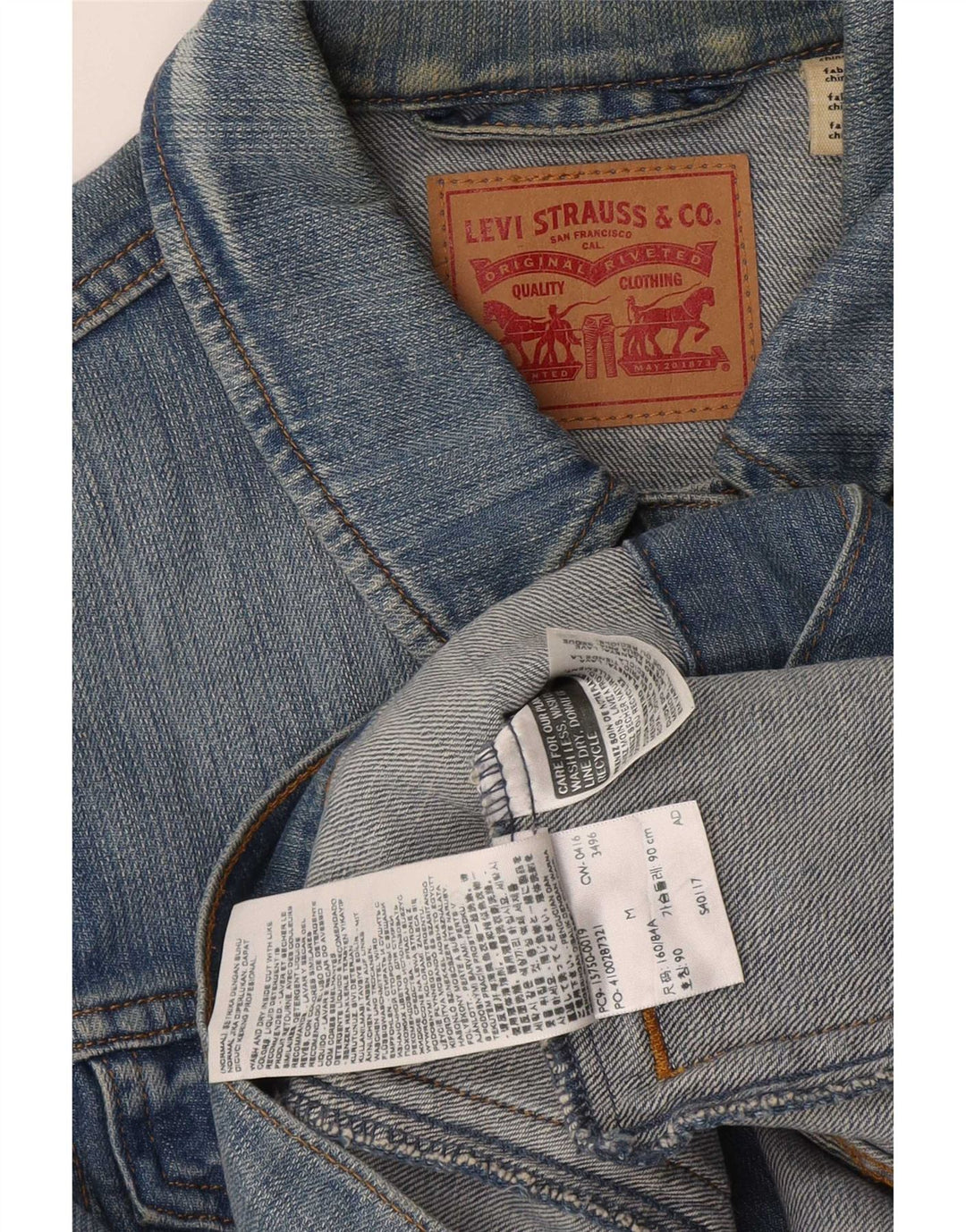 Levi's Dame denimjakke UK 12 Medium Blue Bomuld
