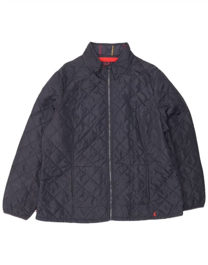 Joules Quiltet jakke til kvinder UK 18 XL Navy Blue Polyester