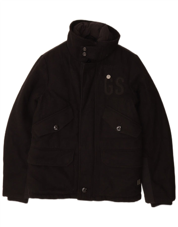 G-Star Herre grafisk polstret jakke UK 36 Lille sort uld