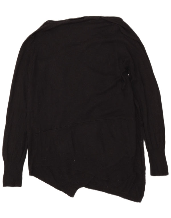 Marks & Spencer Dame Asymmetrisk V-hals Jumper Sweater UK 14 Large Sort