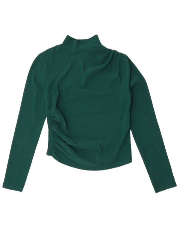 Zara Womens Crop Top Langærmet UK 12 Medium Green