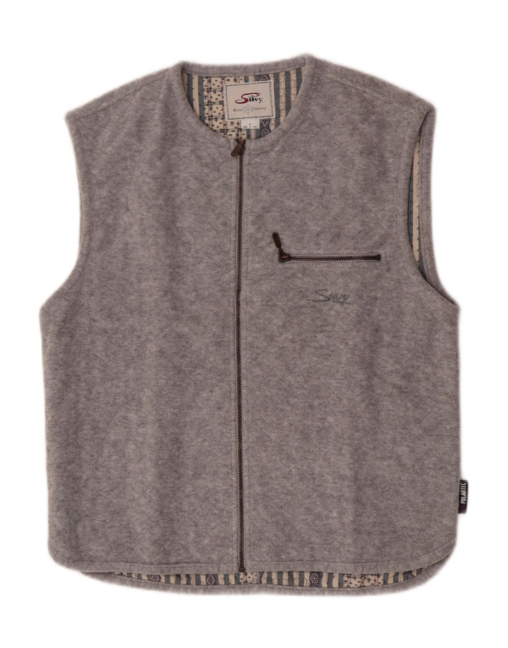Silvy Herre Fleece Gilet UK 40 Large Grå Polyester