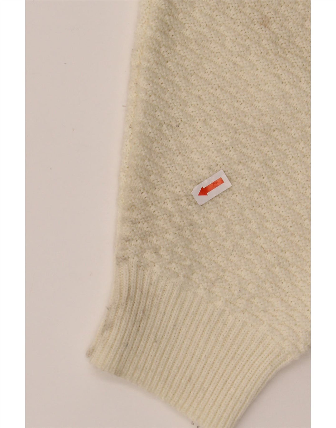 VINTAGE Womens Cardigan Sweater UK 14 Large White Acrylic Vintage Vintage and Second-Hand Vintage from Messina Hembry 