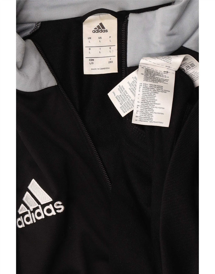 Adidas træningsdragt til mænd, topjakke, stor sort farveblok Polyester