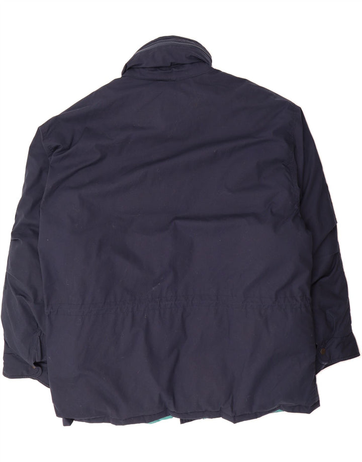 VINTAGE Mens Windbreaker Jacket IT 56/58 XL Navy Blue Cotton Vintage Vintage and Second-Hand Vintage from Messina Hembry 
