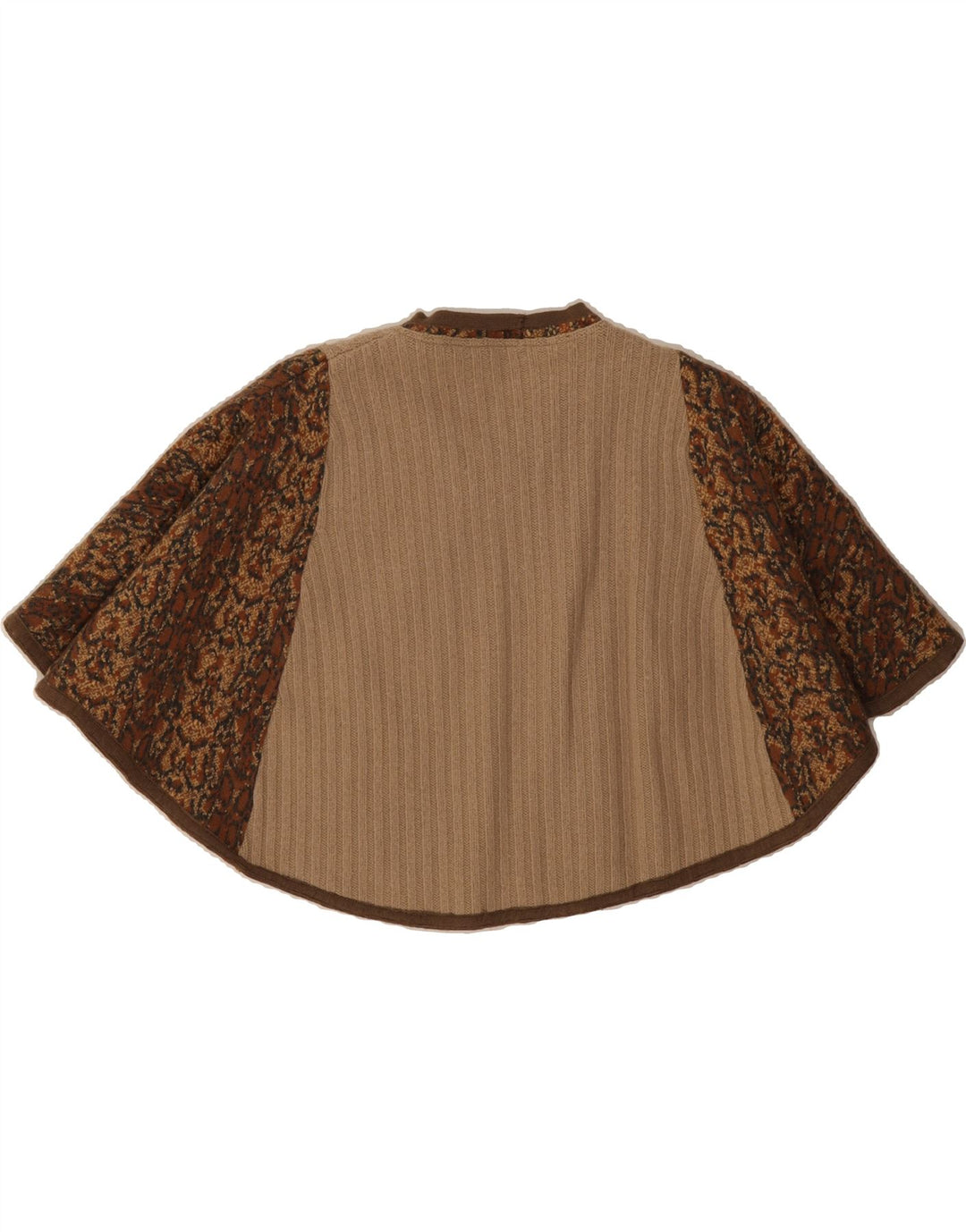 BENETTON Womens Graphic Poncho Jumper One Size Brown Animal Print Vintage Benetton and Second-Hand Benetton from Messina Hembry 