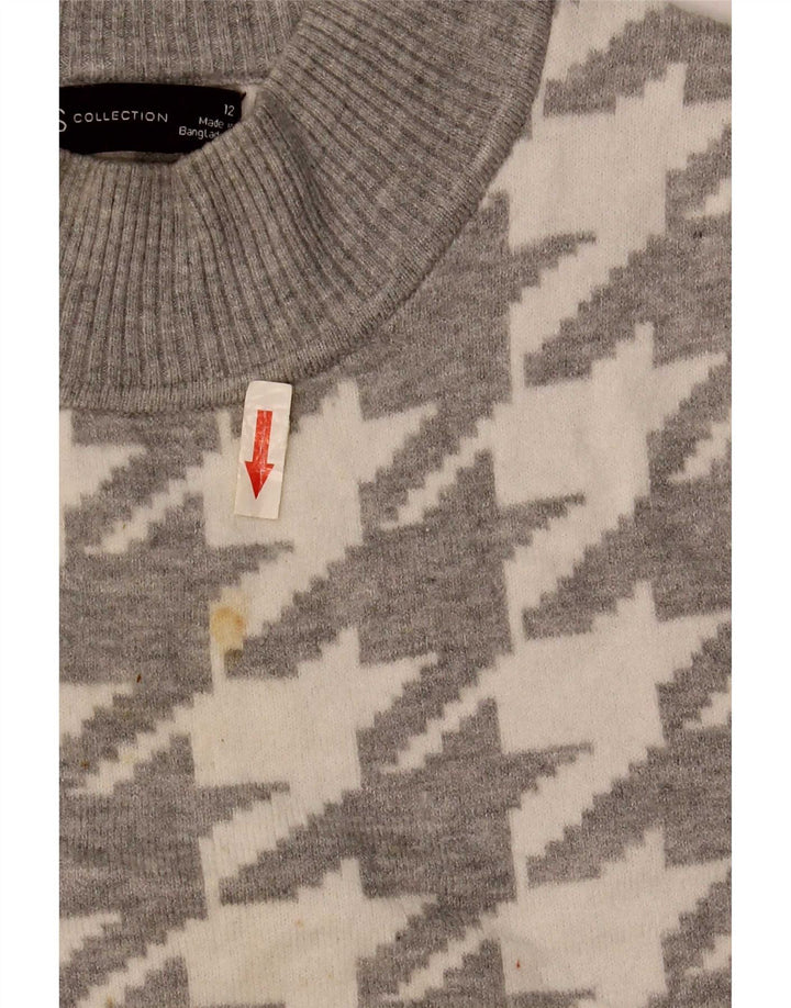 Marks & Spencer Dame Turtle Neck Jumper Sweater UK 12 Medium Grey
