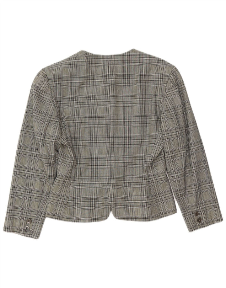 Mouche Dame 5-knaps blazerjakke UK 14 Medium Grey Houndstooth