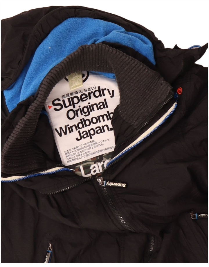 Superdry Windbomber vindjakke med hætte til mænd UK 40 Large Black