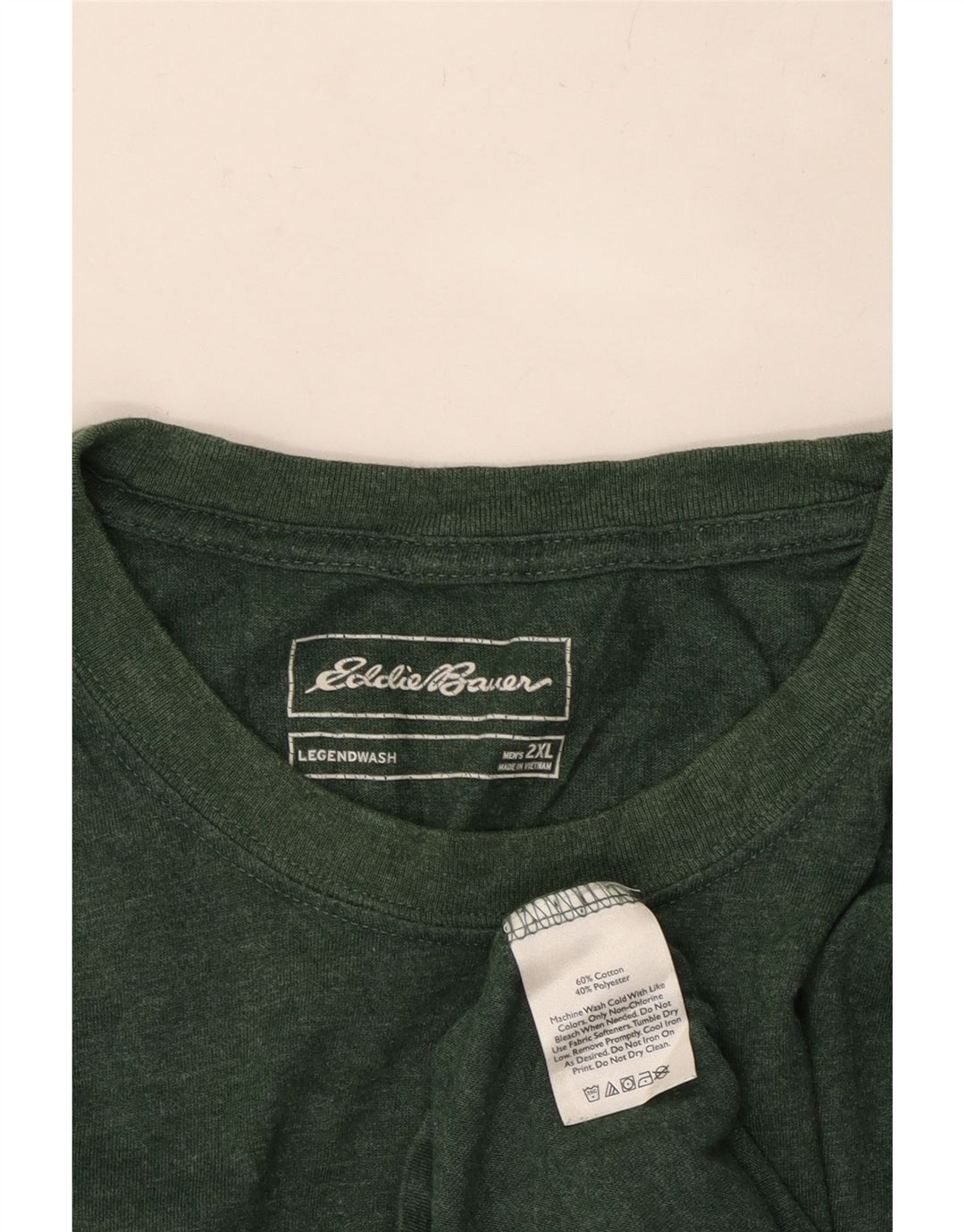 EDDIE BAUER Herre Legendwash Top Langærmet 2XL Grøn Bomuld