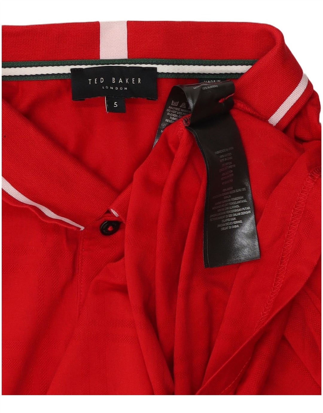 Ted Baker herre poloshirt str. 5 XL Rød bomuld