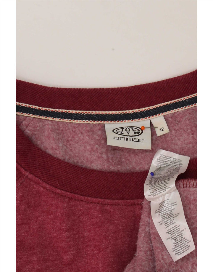 Animal Dame Grafisk Sweatshirt Jumper UK 12 Medium Pink Polyester
