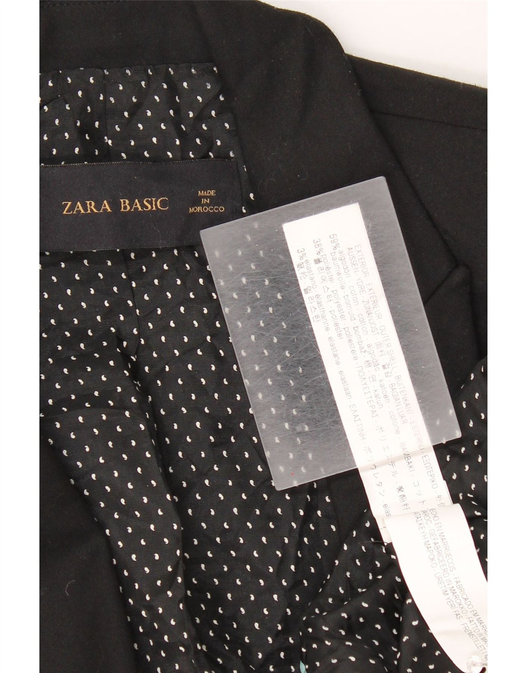 Zara Dame 1 Knap Blazer Jacket UK 10 Small Black Bomuld