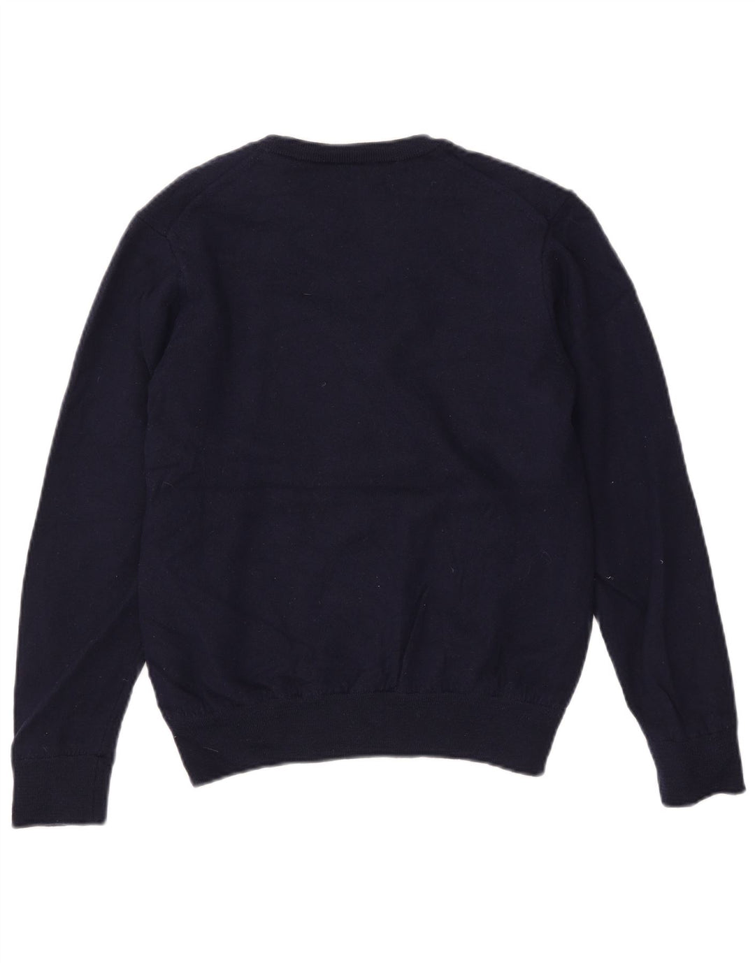 BARBOUR Dame V-hals sweater UK 10 Lille marineblå uld