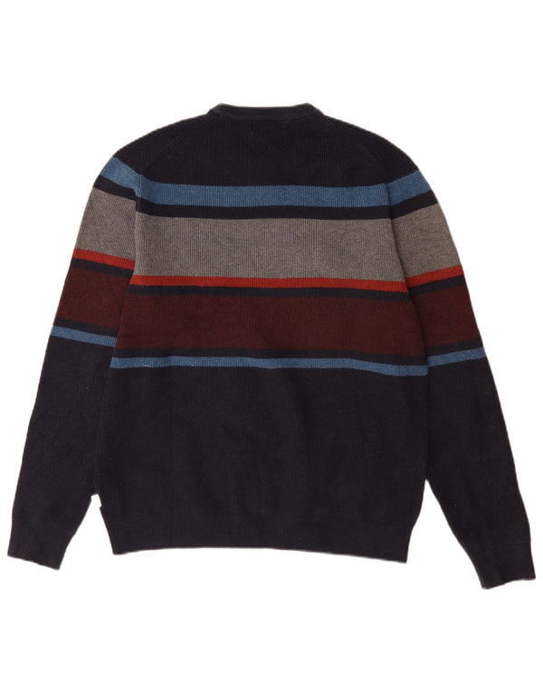 Marks & Spencer Herre sweater med rund hals, medium marineblå farveblok