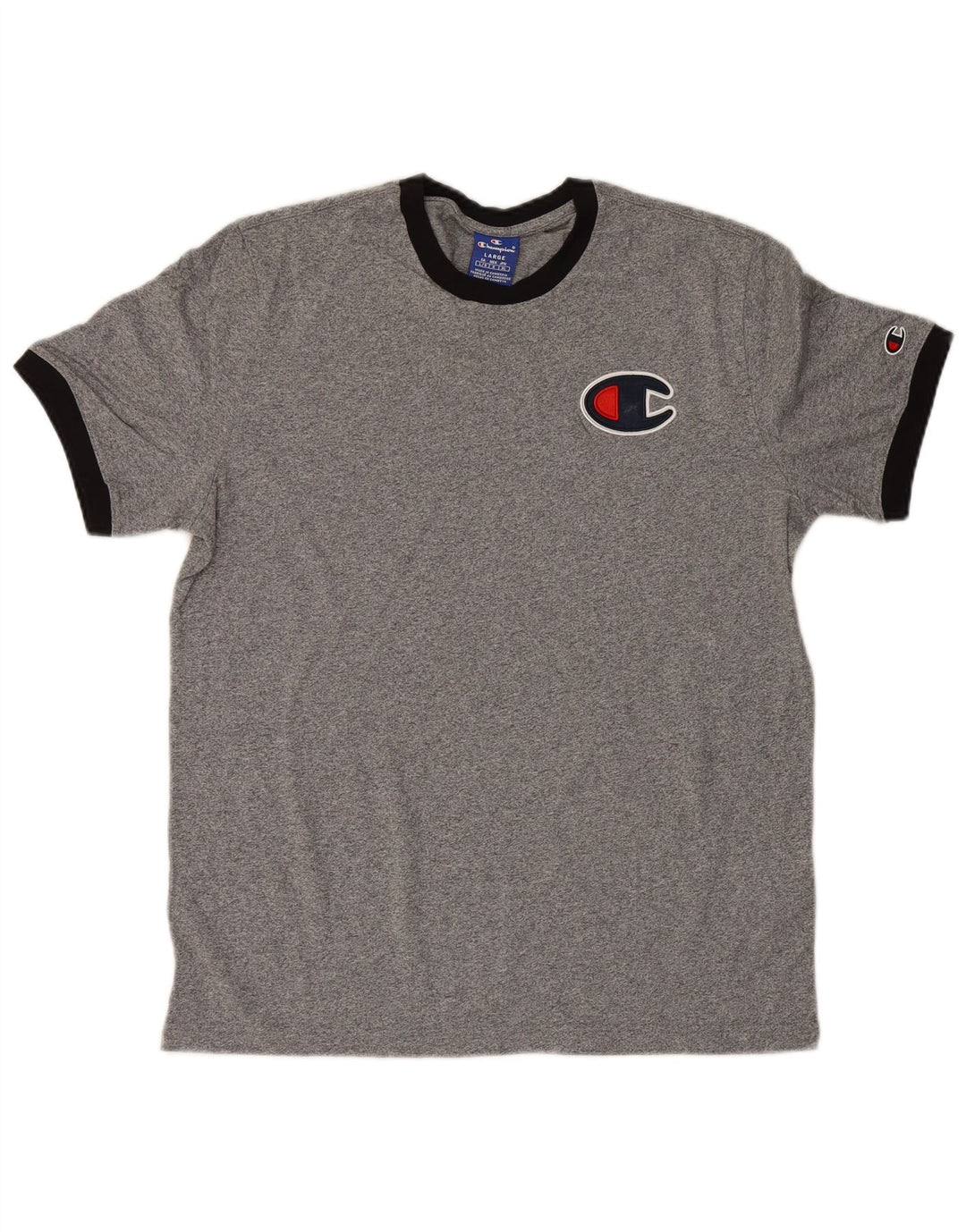Champion Herre grafisk T-shirt Top Stor grå flækket bomuld