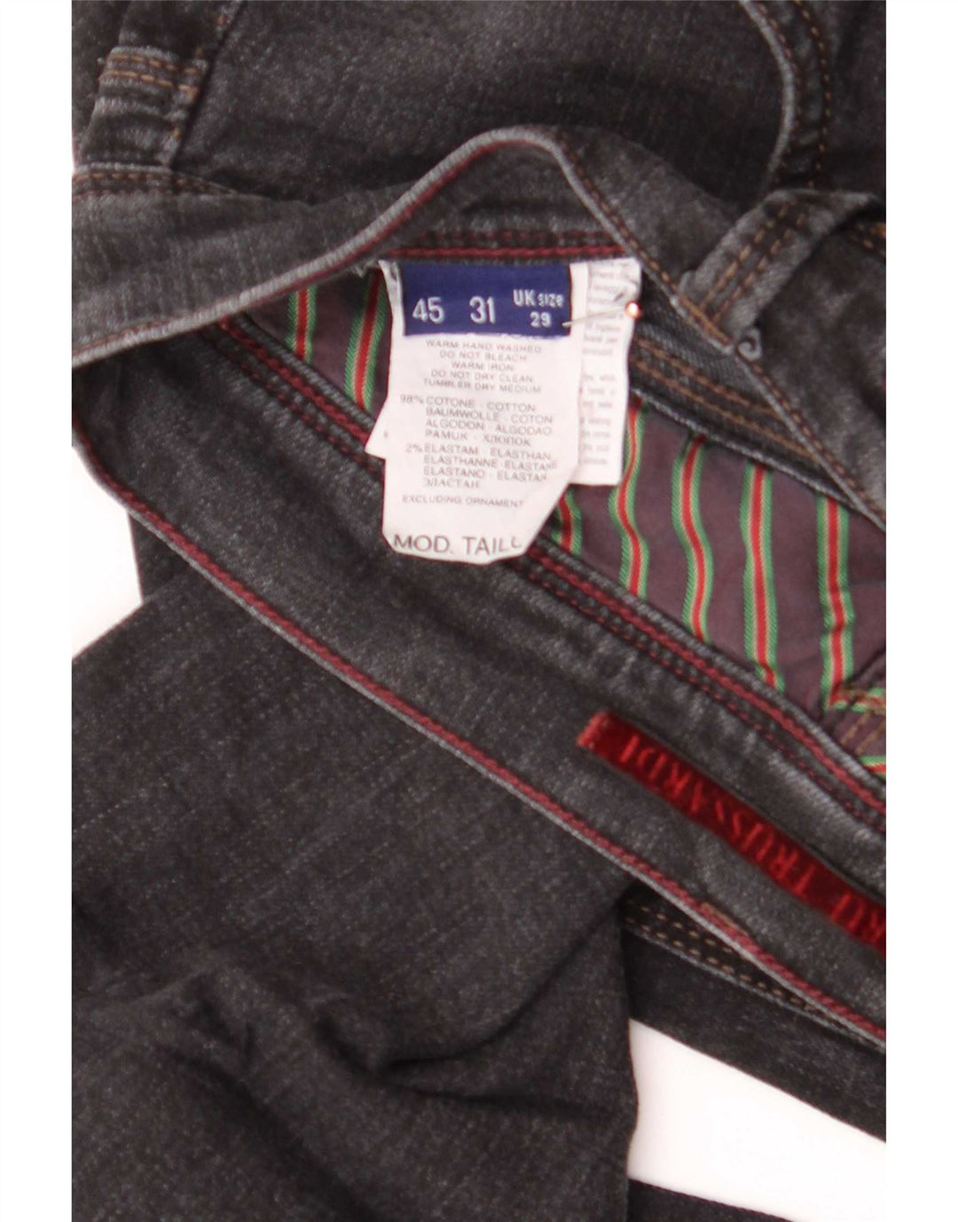 Trussardi Straight Jeans til mænd W29 L32 Grå bomuld