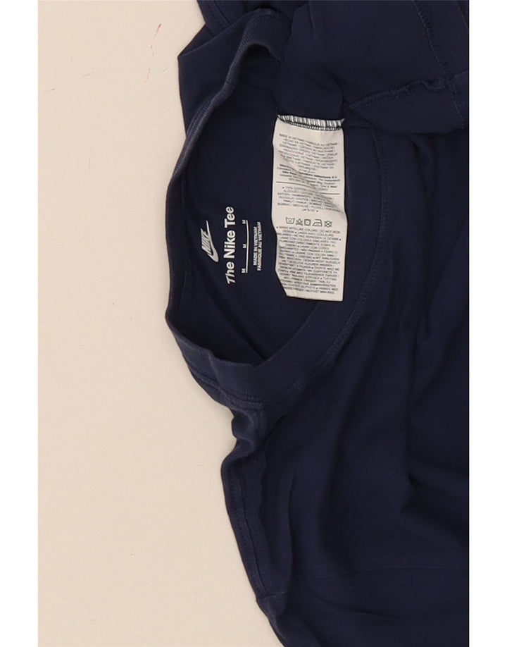 Nike Herre T-shirt Top Medium Marineblå Bomuld