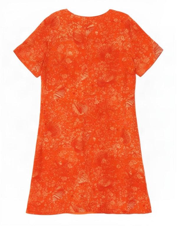 ELENA MIRO Kvinder Abstrakt Mønster A-Line Kjole UK 24 4XL Orange Viscose