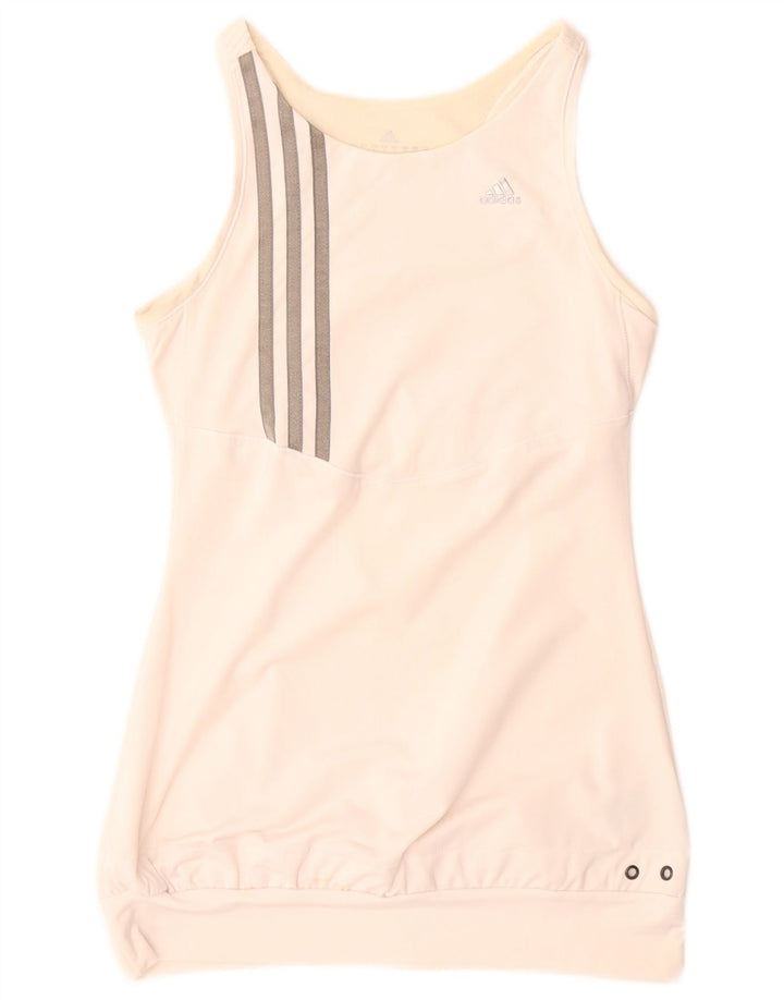 Adidas Dame Climacool Vest Top UK 8 Small Off White Polyester