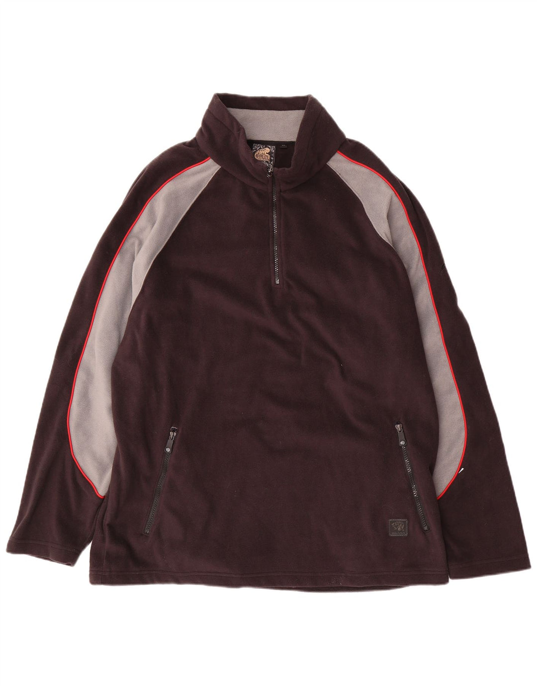 IGUANA Fleece Jumper med lynlås til mænd XL Sort Colourblock Polyester