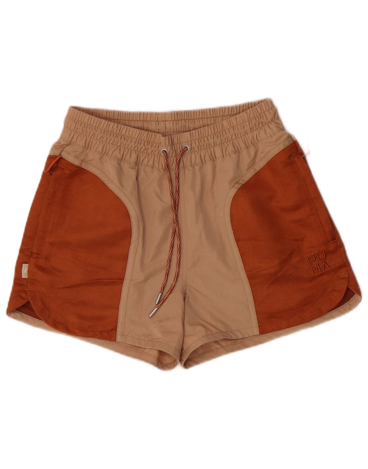 Puma Sportsshorts til kvinder UK 8 Small Beige Colourblock Polyester