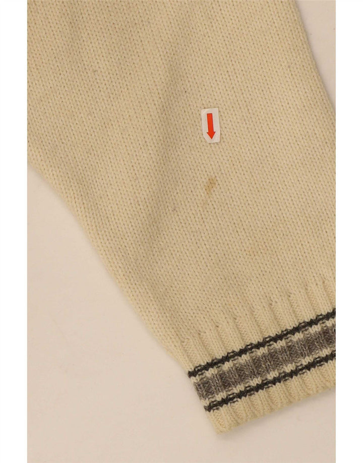 Tobia System Herre Crew Neck Jumper Sweater Medium Beige Geometrisk