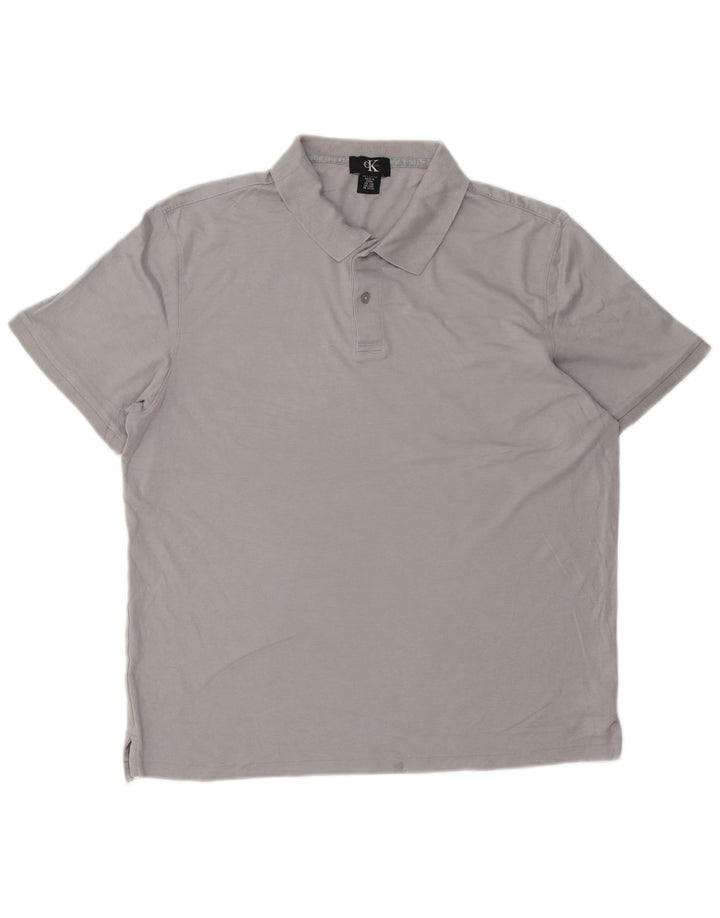 CALVIN KLEIN Herre poloshirt Stor grå bomuld