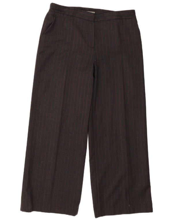 Jaeger Kvinder Casual Bukser med brede ben UK 16 Large W36 L29 Gråstribet