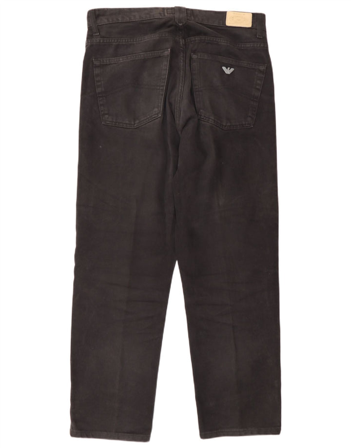 Armani Straight Jeans til mænd W32 L28 Sort bomuld