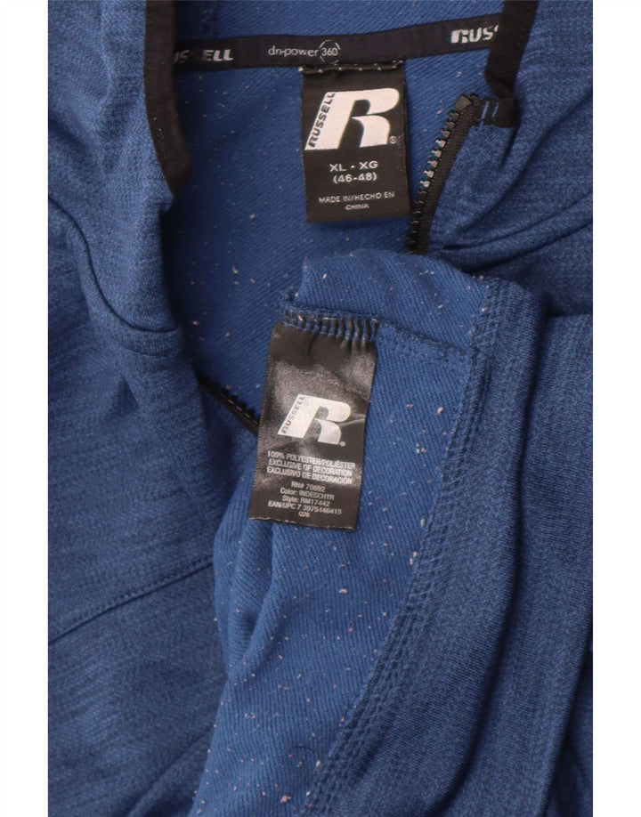 Russell Athletic Herre hættetrøje med lynlås XL Blå Colourblock Polyester