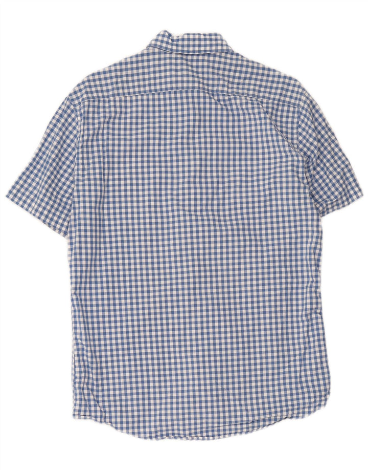 Esprit Herre Kortærmet Regular Fit skjorte Medium Blue Gingham Cotton