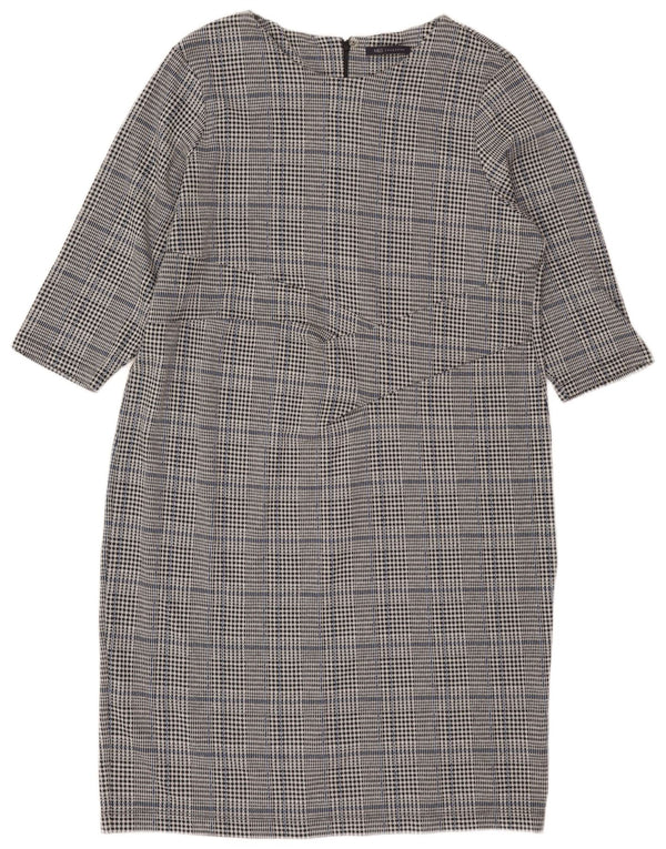 Marks & Spencer Dame 3/4 ærmet Shift Dress UK 22 3XL Grå ternet
