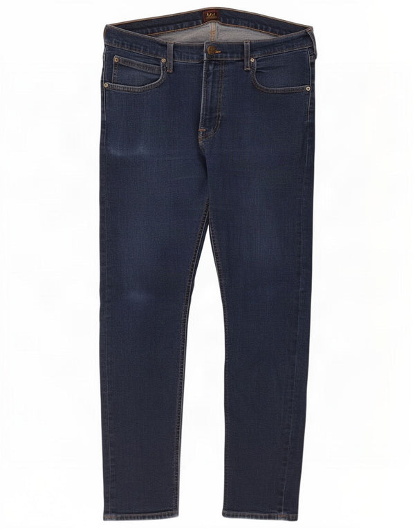 Lee Mens Slim Tapered Jeans W34 L32 Marineblå Bomuld